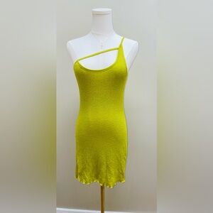 Bershka One Shoulder Dress in Bright Green size Medium